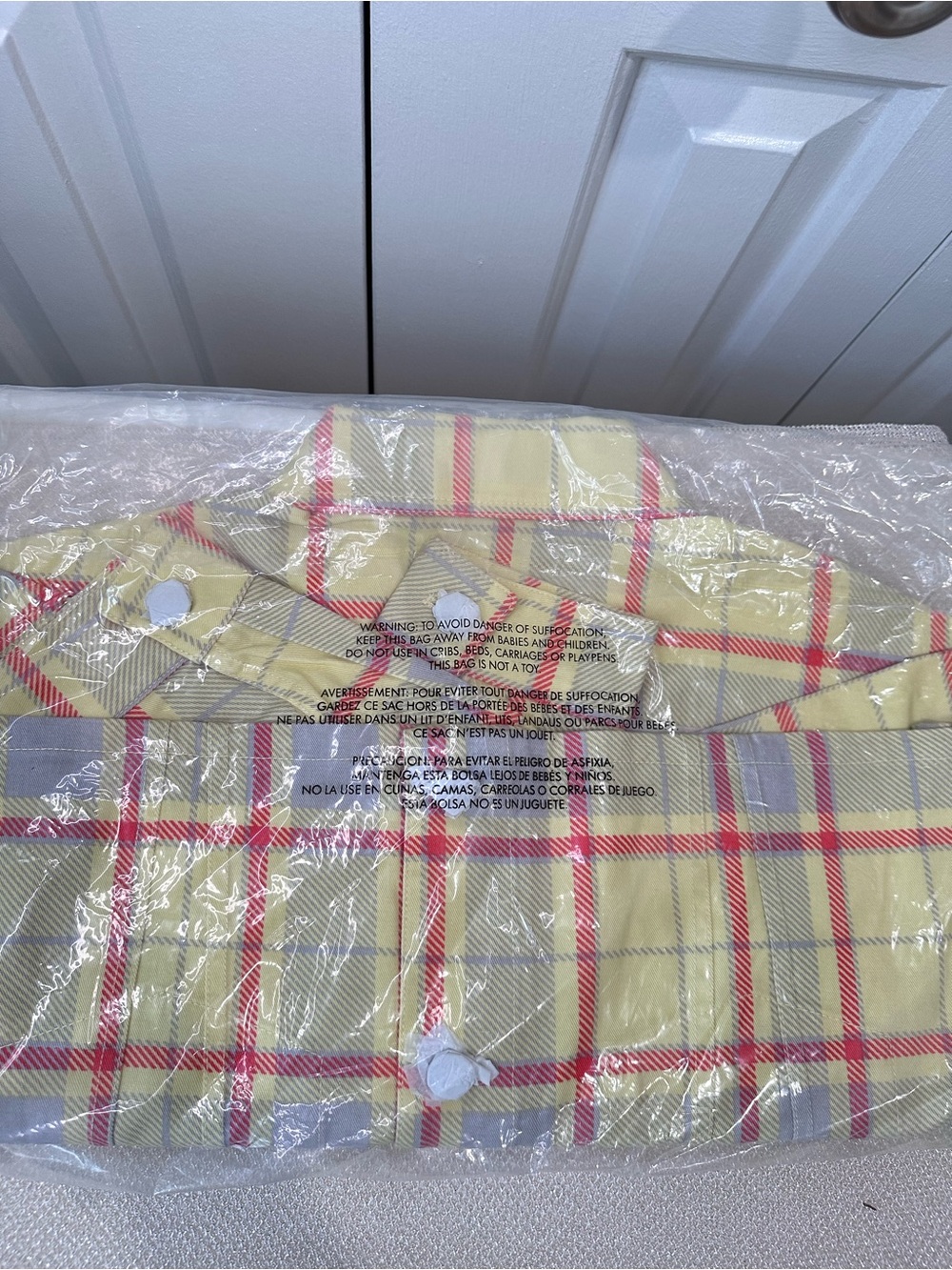 Revolve WeWoreWhat Yellow Garden Glade Plaid Cropped Jacket XS/S - Picture 7 of 10